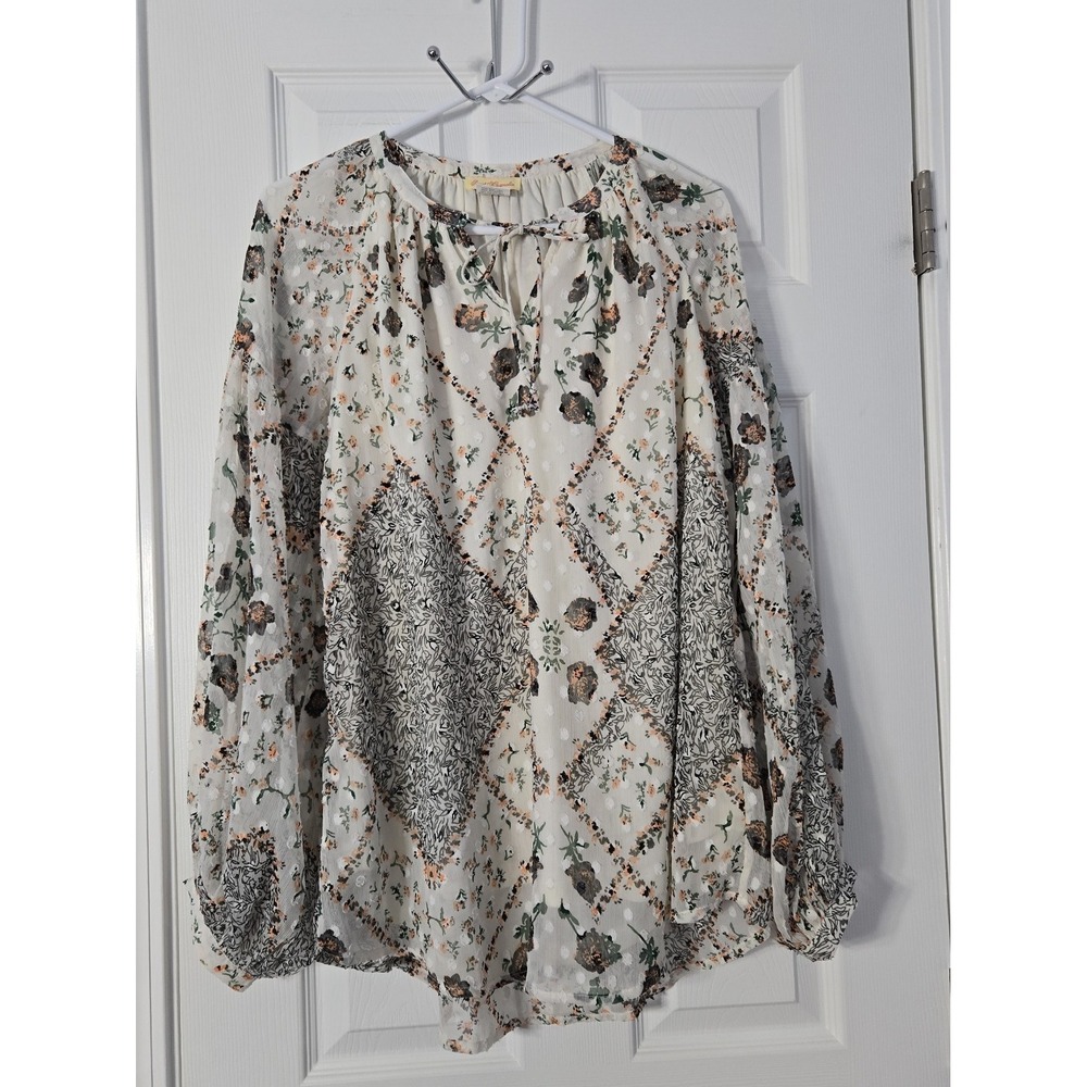 Sweet Magnolia Womans Blouse Long Sleeve Size Medium